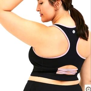 🖤Black&Pink Latice Racerback Wicking Sports Bra🖤